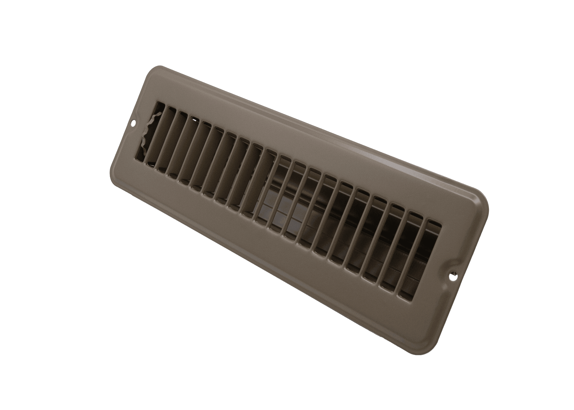 2" x 10" Floor Register Dampered, Metal, Brown photo 1