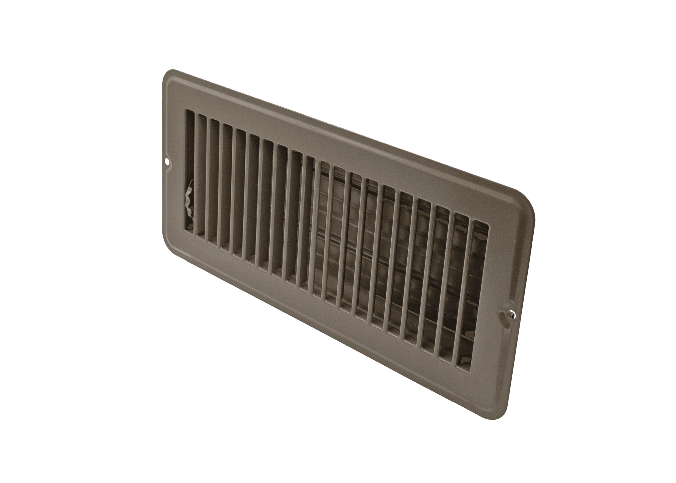 4" x 10" Floor Register Dampered, Metal, Brown photo 1