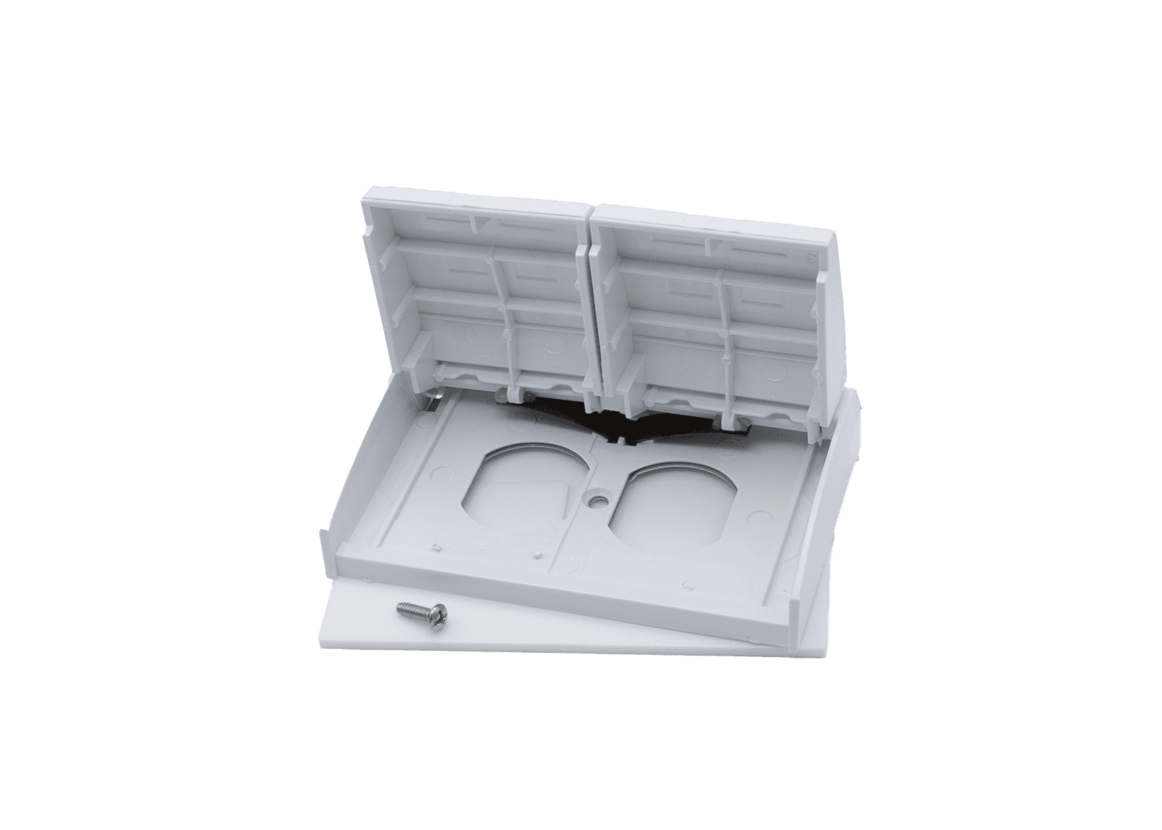 Duplex Weatherproof Outlet Cover, Polar White photo 1